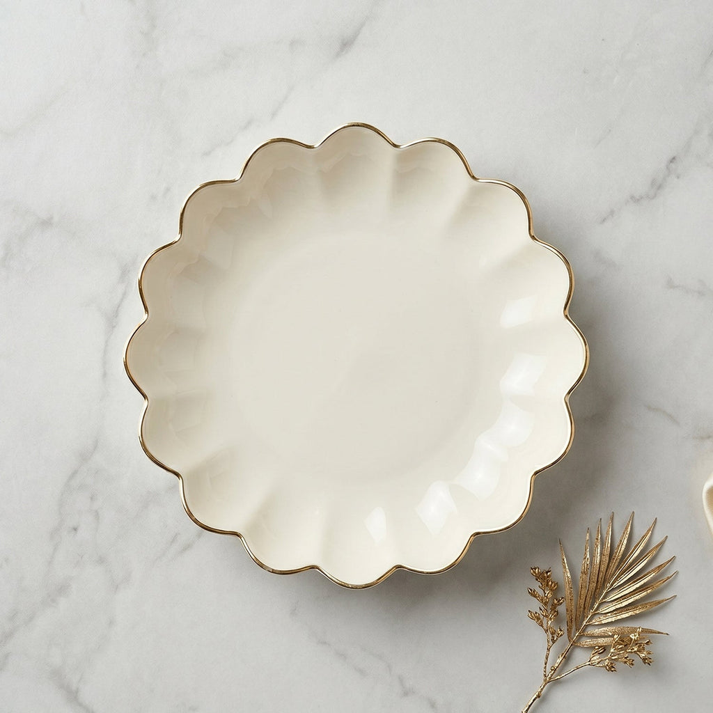 Lotus Flower Decorative Serving Tray Elegant Snack & Dry Fruit Platter - Detail View 8