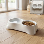 Pet Double Bowl Feeder Anti-Slip Design for Easy Feeding