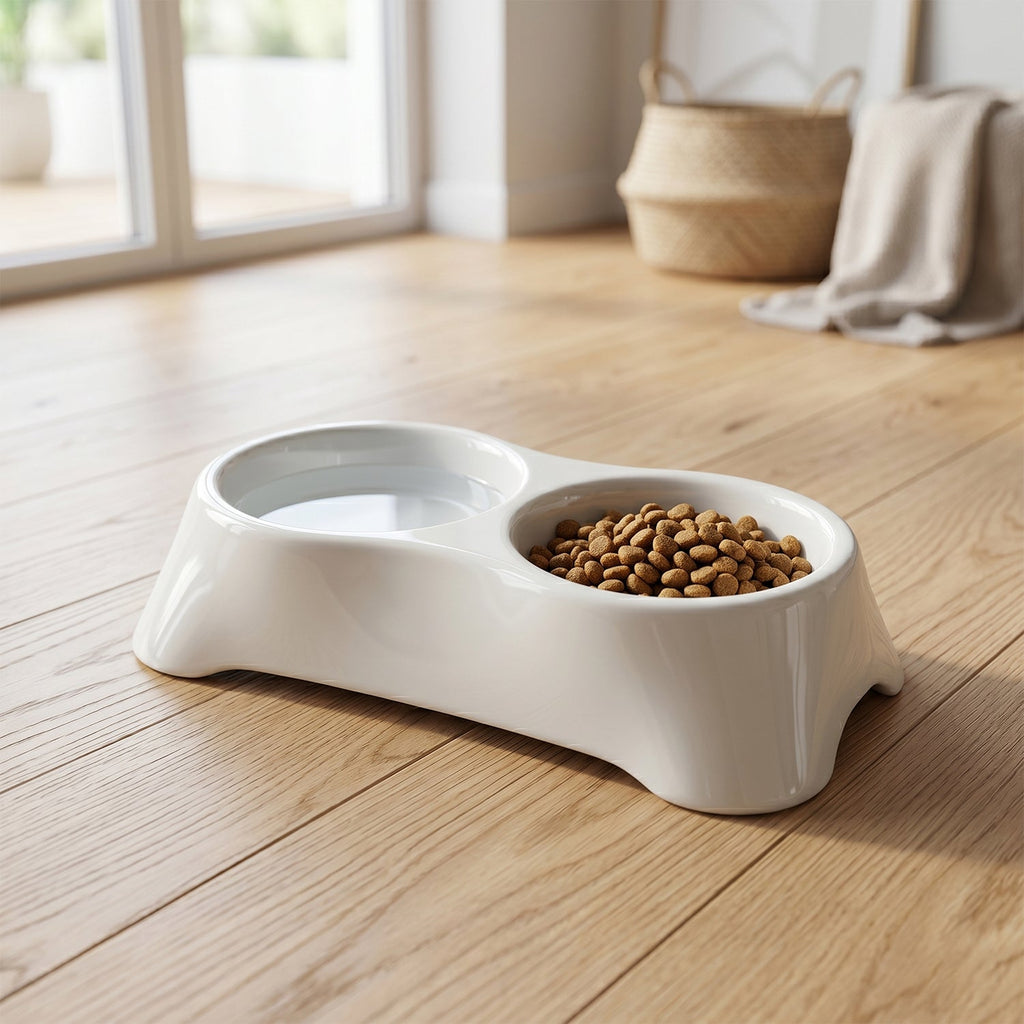 Pet Double Bowl Feeder Anti-Slip Design for Easy Feeding - Detail View 8