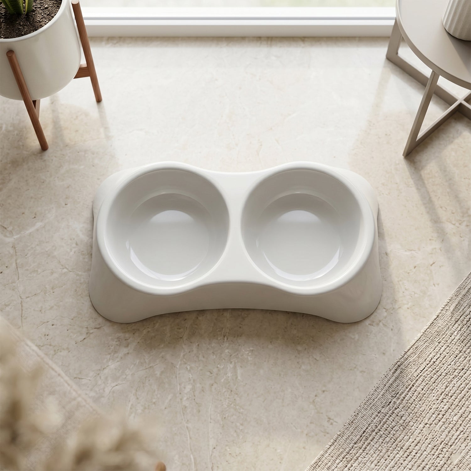 Pet Double Bowl Feeder Anti-Slip Design for Easy Feeding - Detail View 7