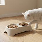 Pet Double Bowl Feeder Anti-Slip Design for Easy Feeding - Front View