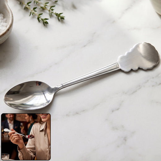 Stainless Steel Dinner Spoon – Elegant Carved Handle for Daily Use