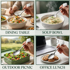 Stainless Steel Dinner Spoon Elegant Carved Handle for Daily Use - Back View
