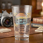Printed Vintage Trivia Drinking Glass Unique Novelty Gift