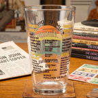 Printed Vintage Trivia Drinking Glass Unique Novelty Gift - Back View