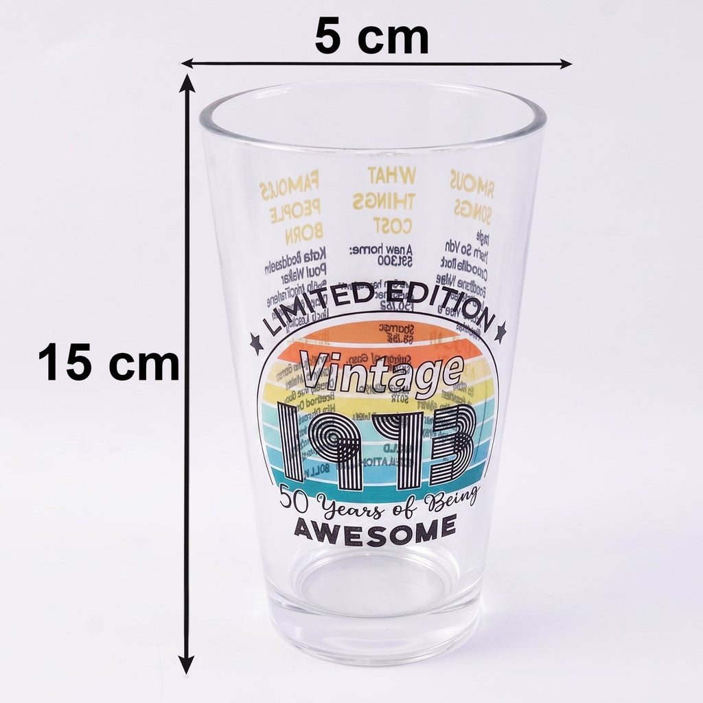 Printed Vintage Trivia Drinking Glass Unique Novelty Gift - Detail View 6