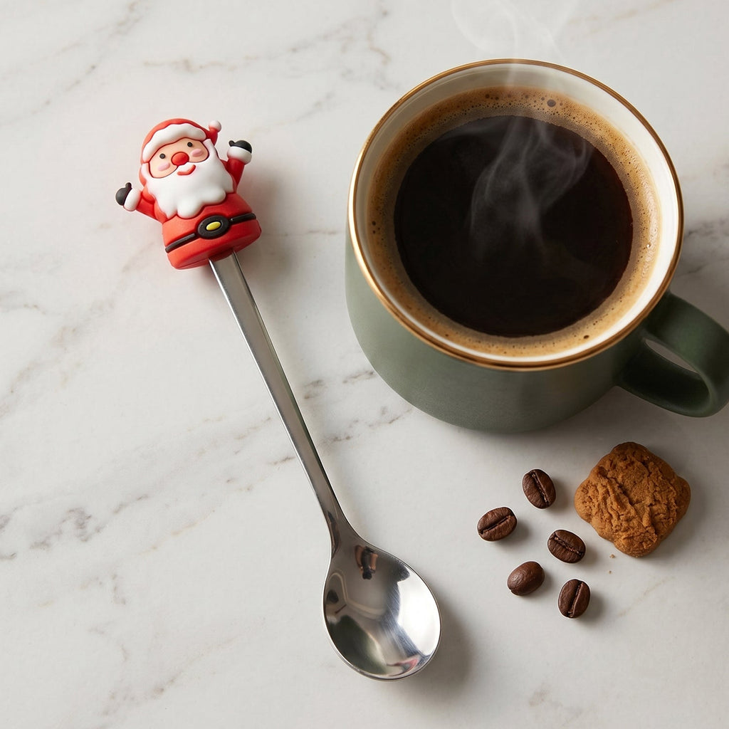Golden Cartoon Spoon Set Stylish & Durable Tableware for All - Back View