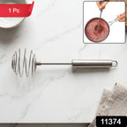 Stainless Steel Large Round Spring Whisk Durable Kitchen Tool - Side View