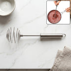 Stainless Steel Large Round Spring Whisk Durable Kitchen Tool - Front View