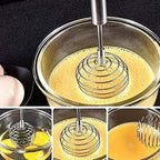 Stainless Steel Large Round Spring Whisk Durable Kitchen Tool - Back View