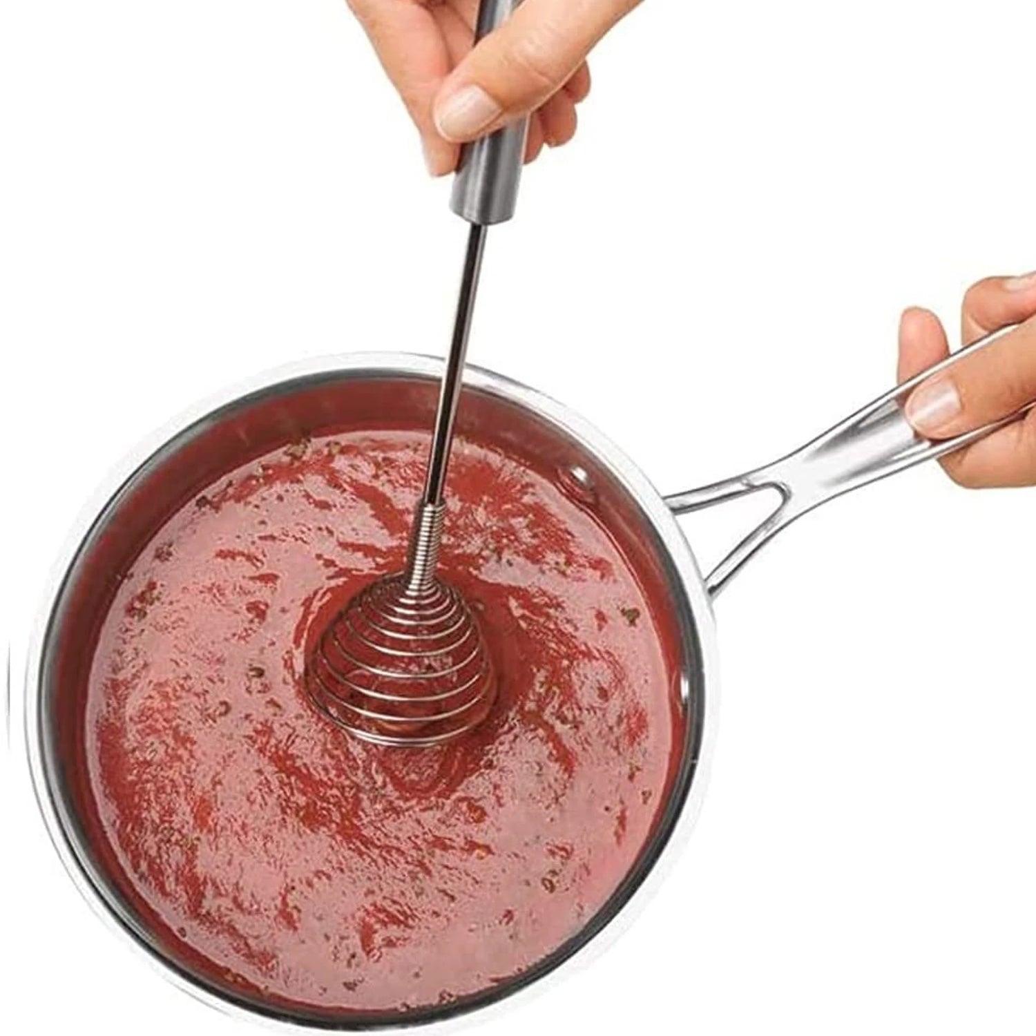 Stainless Steel Large Round Spring Whisk Durable Kitchen Tool - Detail View 7