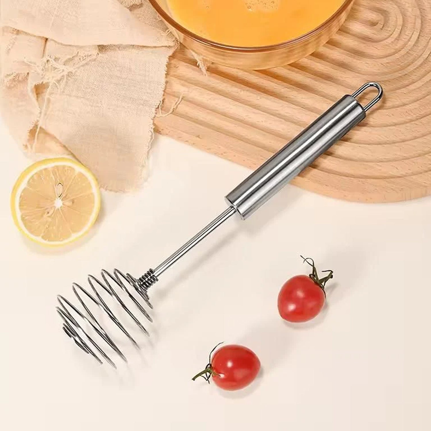 Stainless Steel Large Round Spring Whisk Durable Kitchen Tool - Detail View 8