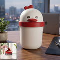 Mini Desktop Trash Can with Lid Cute Chick Design for Office & Home