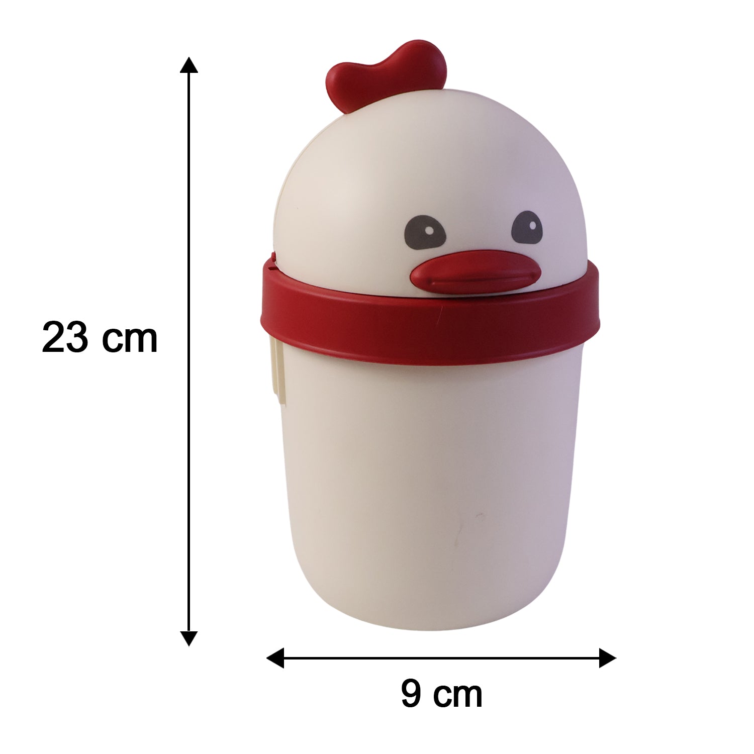 Mini Desktop Trash Can with Lid Cute Chick Design for Office & Home - Detail View 6