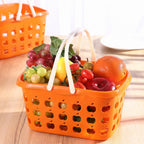 Plastic Storage Basket with Handle Durable & Lightweight for Home & Shopping - Back View