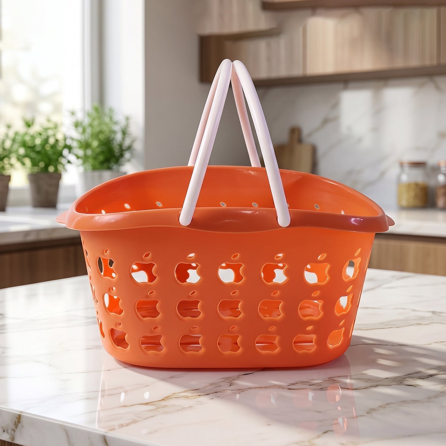 Plastic Storage Basket with Handle Durable & Lightweight for Home & Shopping - Detail View 8