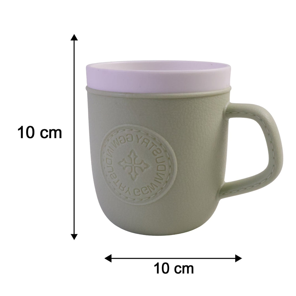 Plastic Coffee Mug with Handle Leather-Textured Reusable Cup - Detail View 6