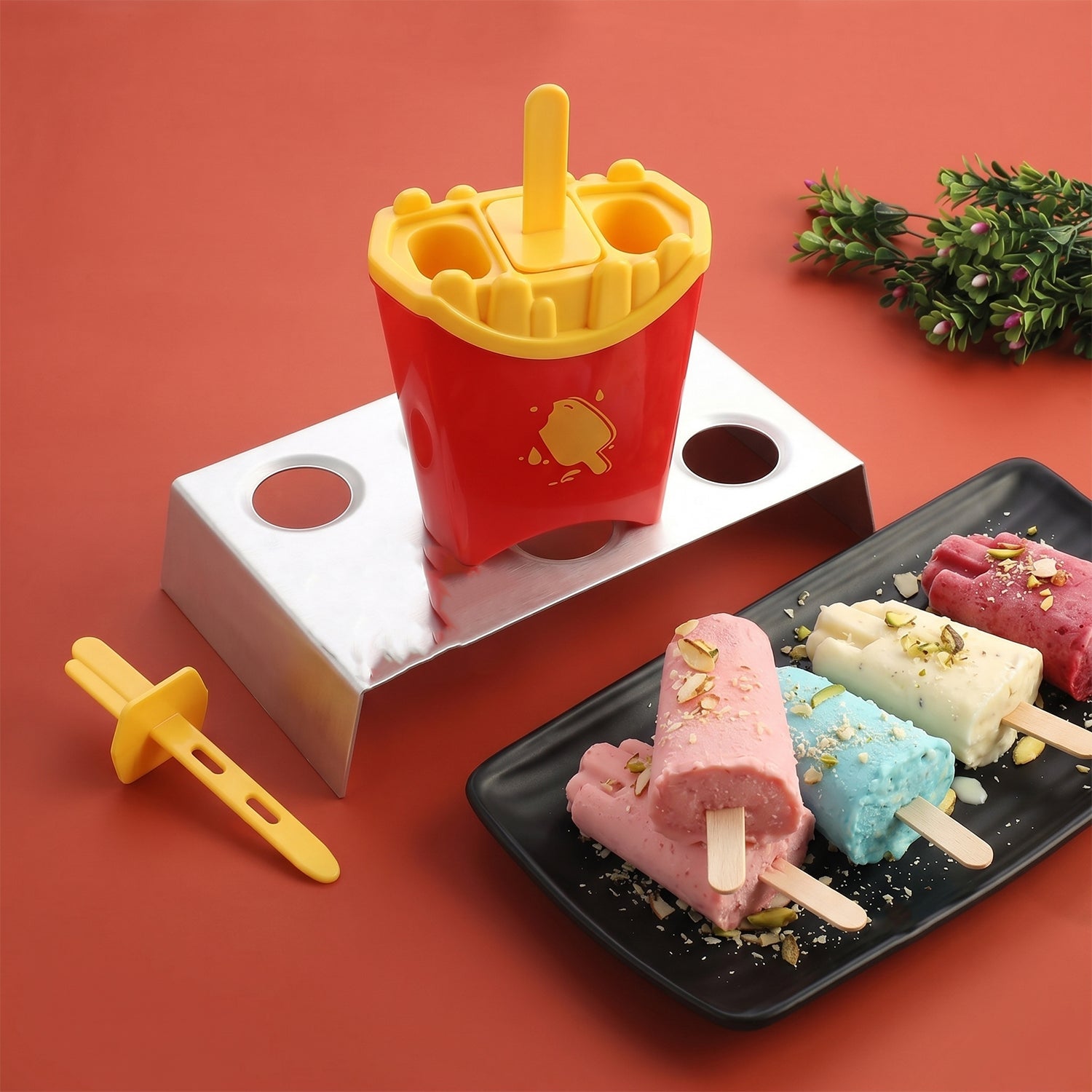 Ice Pop Mould Set Fun French Fries Shape for Summer Treats - Front View