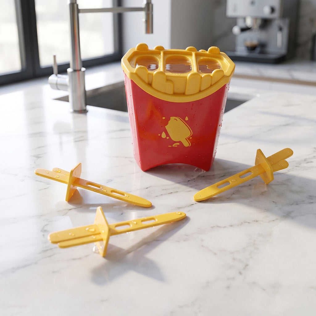 Ice Pop Mould Set Fun French Fries Shape for Summer Treats - Back View