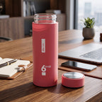 Glass Water Bottle Leak-Proof & Eco-Friendly Design - Back View