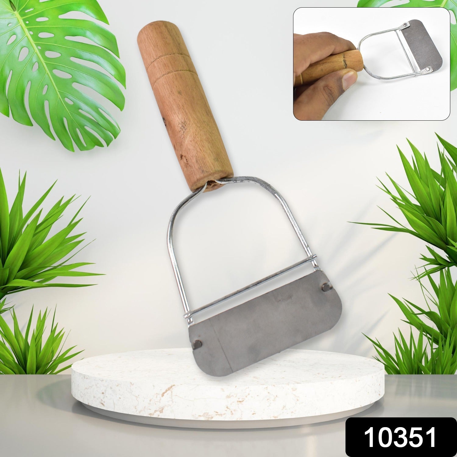 Wooden Handle Vegetable Peeler Ergonomic & Durable Design - Side View