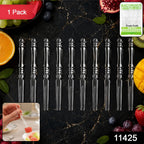 Mini Disposable Plastic Fruit Fork Elegant Beaded Handle Design - Side View
