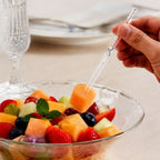 Mini Disposable Plastic Fruit Fork Elegant Beaded Handle Design - Back View