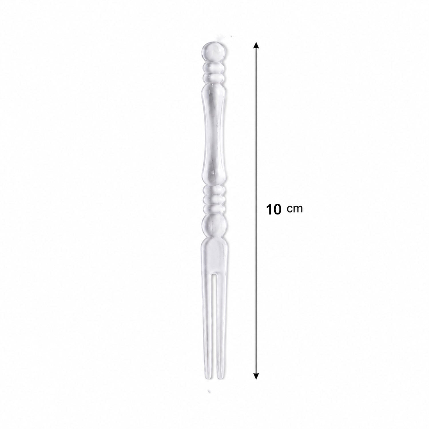 Mini Disposable Plastic Fruit Fork Elegant Beaded Handle Design - Detail View 5
