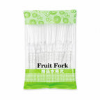 Mini Disposable Plastic Fruit Fork Elegant Beaded Handle Design - Detail View 6