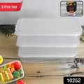 Plastic Lunch Box Set 3-Piece Square Storage | Konvex