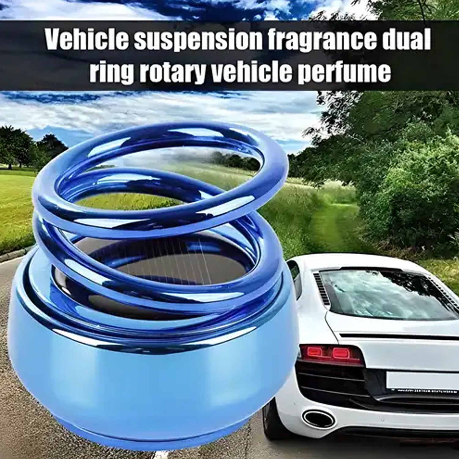 ALVENZA Solar Car Aroma Diffuser – 360° Rotating Fragrance | Velvet Wheels