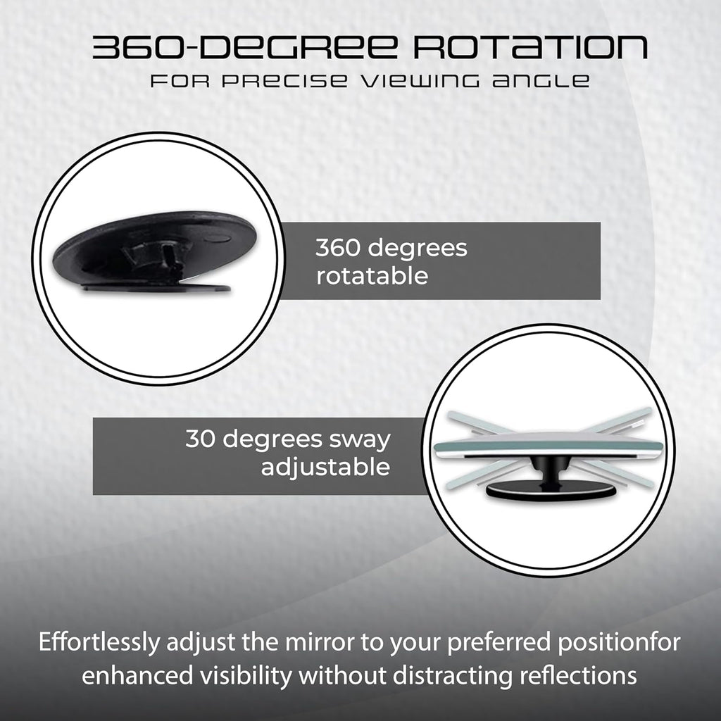 ALVENZA Car Blind Spot Mirror – Wide-Angle Safety Side Mirror for Cars
