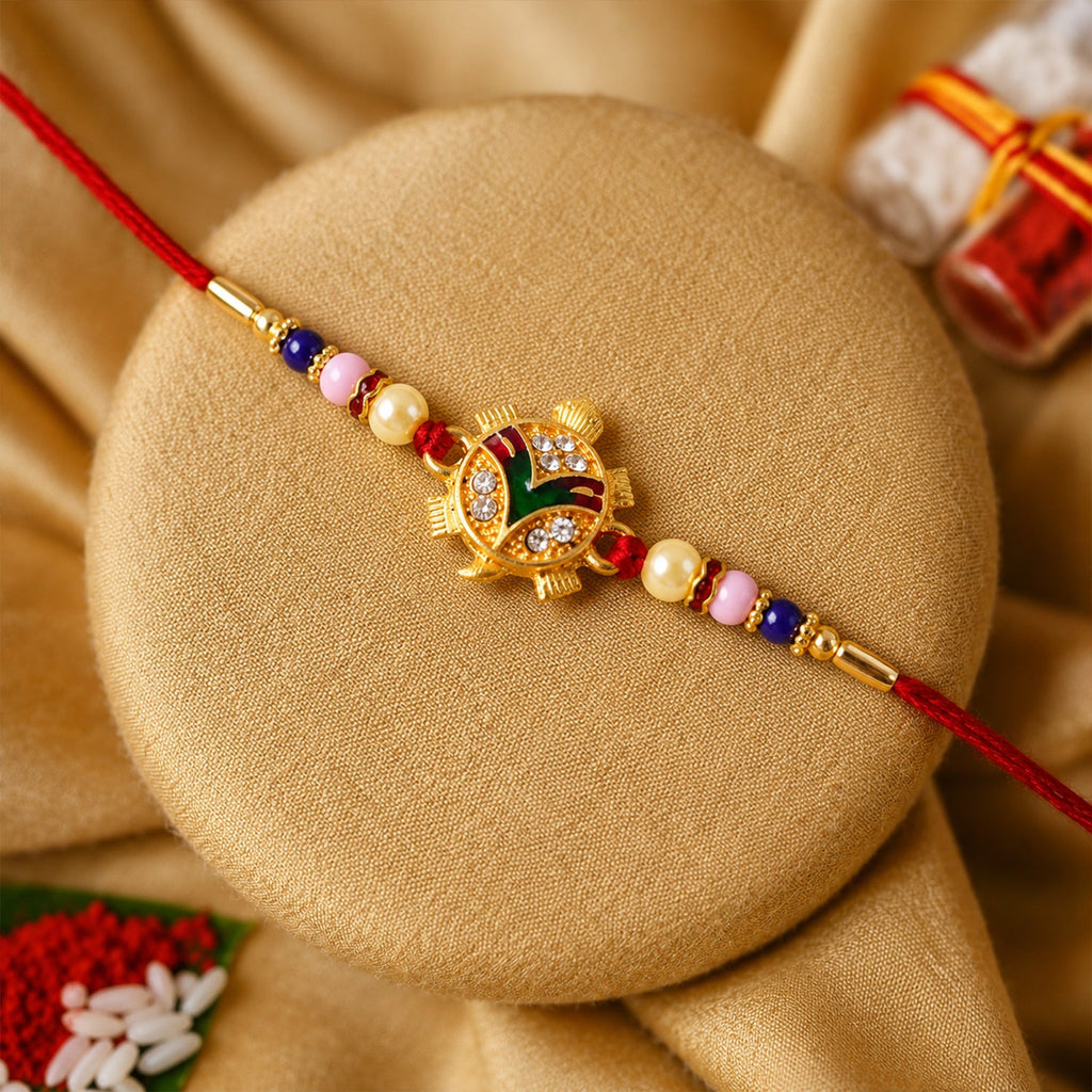 ALVENZA Traditional Tortoise Charm Rakhi - Lucky & Protective Symbol
