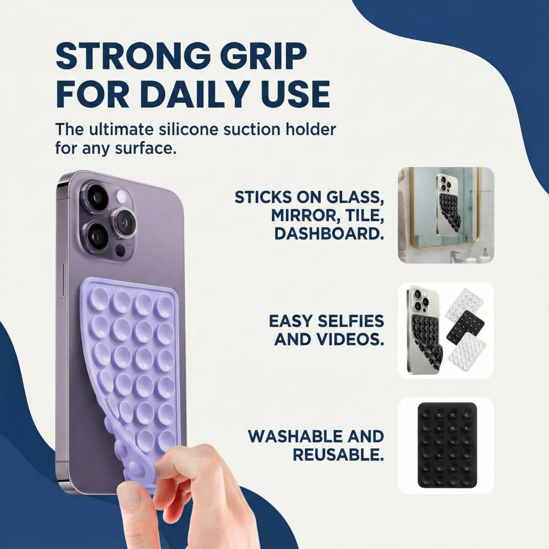 ALVENZA Suction Phone Holder Mount – Silicone Grip, Mix Colors | Gambit