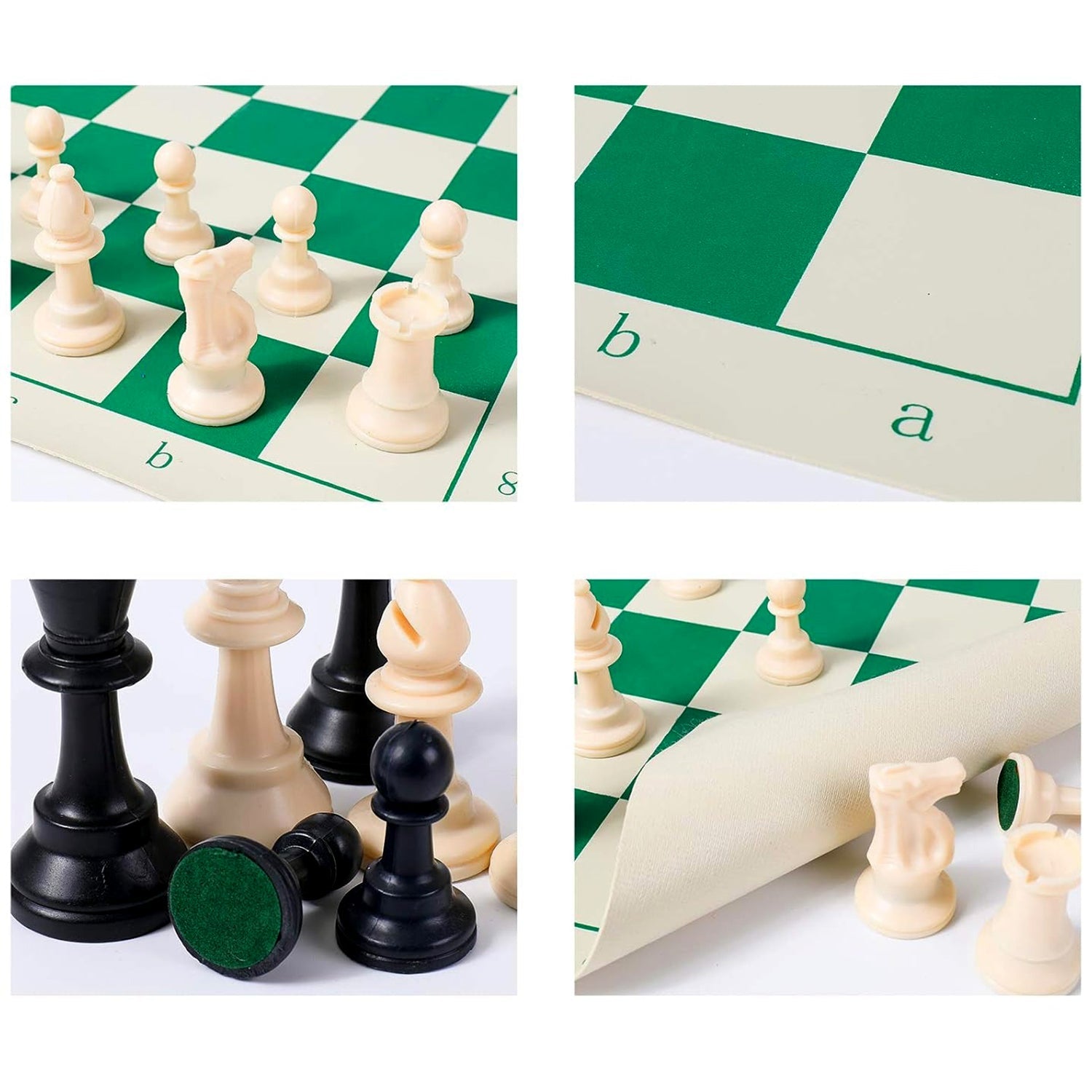 ALVENZA Portable Chess Set – Foldable, Travel-Friendly with Plastic Pieces