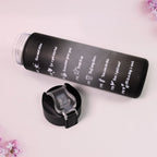 Motivational Water Bottle with Straw & Time Marker - Front View
