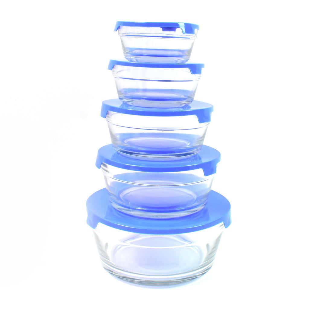 ALVENZA Glass Bowl Set – 5-Piece Modern Storage | Organivo