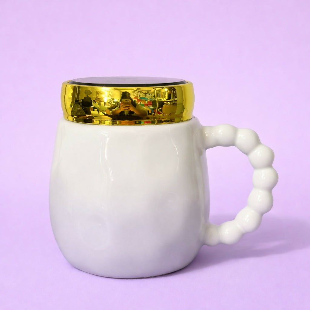 ALVENZA Queen Ceramic Mug – Stylish & Durable Drinkware with Lid
