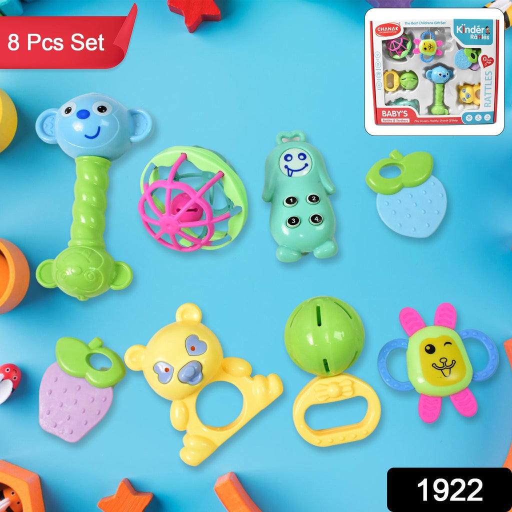 ALVENZA Baby Rattle & Teething Set – 8-Piece Non-Toxic | Aditi