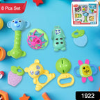 ALVENZA Baby Rattle & Teething Set – 8-Piece Non-Toxic | Aditi