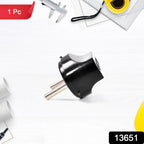 2 Pin Plug Adapter Universal to Indian Socket Converter | Compshop - Side View