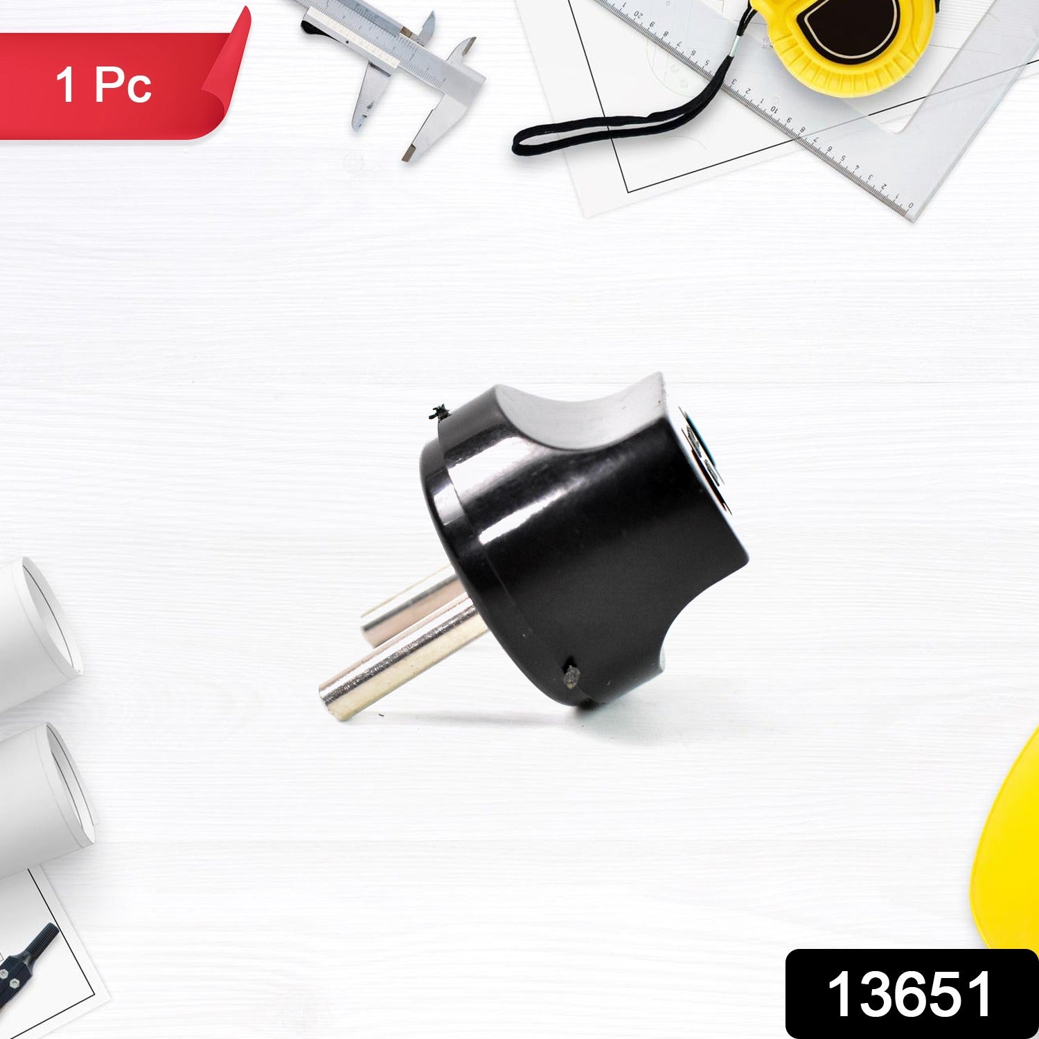 2 Pin Plug Adapter Universal to Indian Socket Converter | Compshop - Side View
