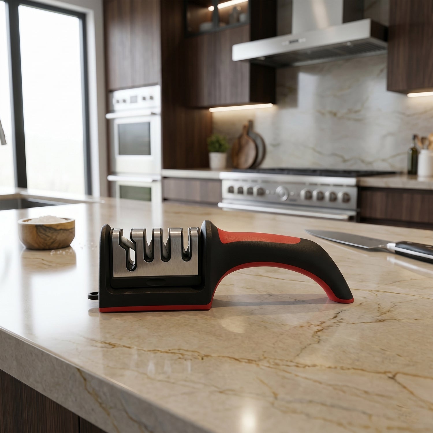 Manual Knife Sharpener 4-Stage for Precise Blades and Scissors - Front View