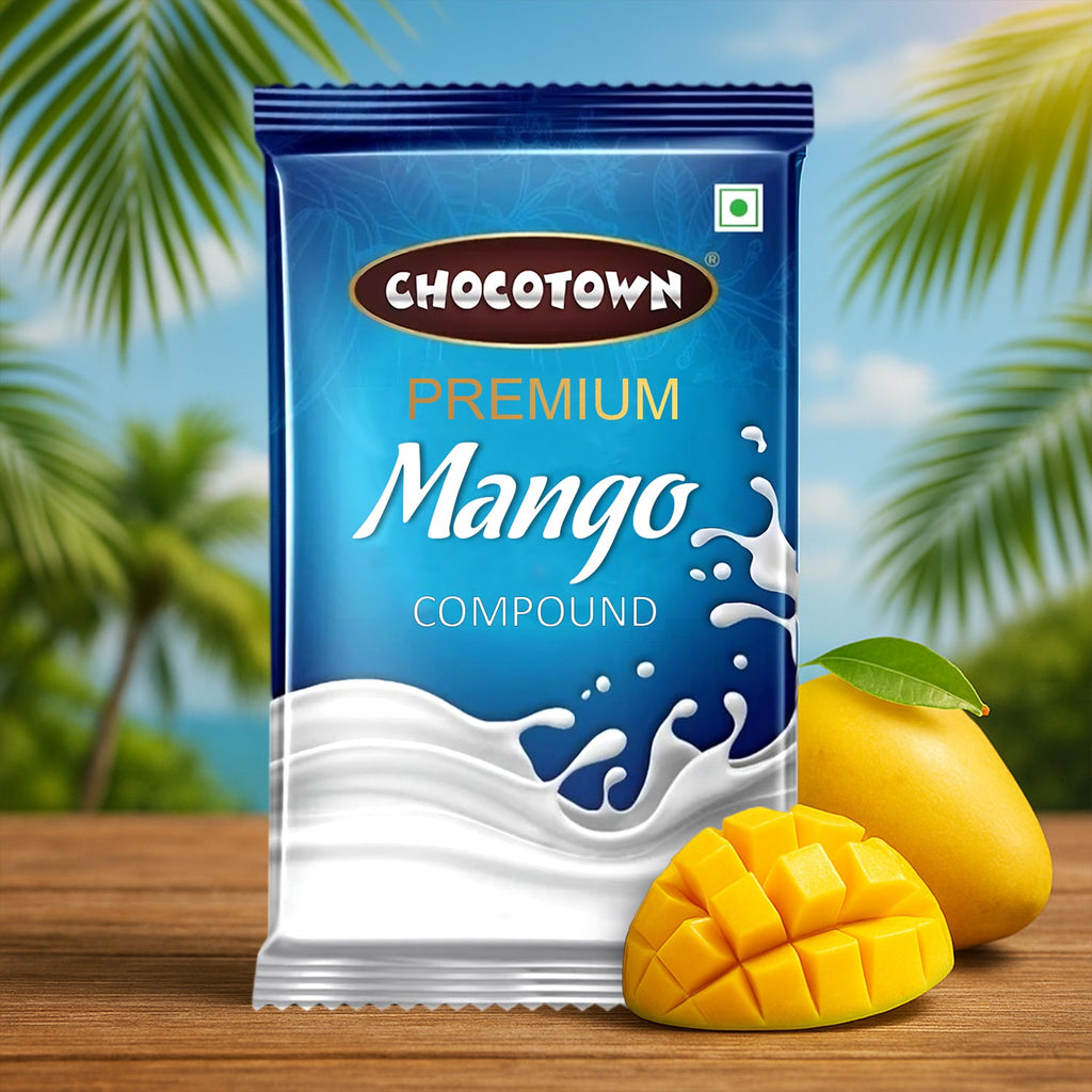 Mango Compound Chocolate Premium 500gm Slab | Chocotown - Side View
