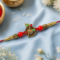 ALVENZA Krishna Rakhi – Red Beaded Auspicious Thread for Brother