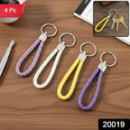 ALVENZA Braided Loop Keychain Set – 4-Piece Stylish Key Organizer for Daily Use