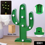LED Cactus Lamp Quirky Desk & Night Light | Deskrova - Side View