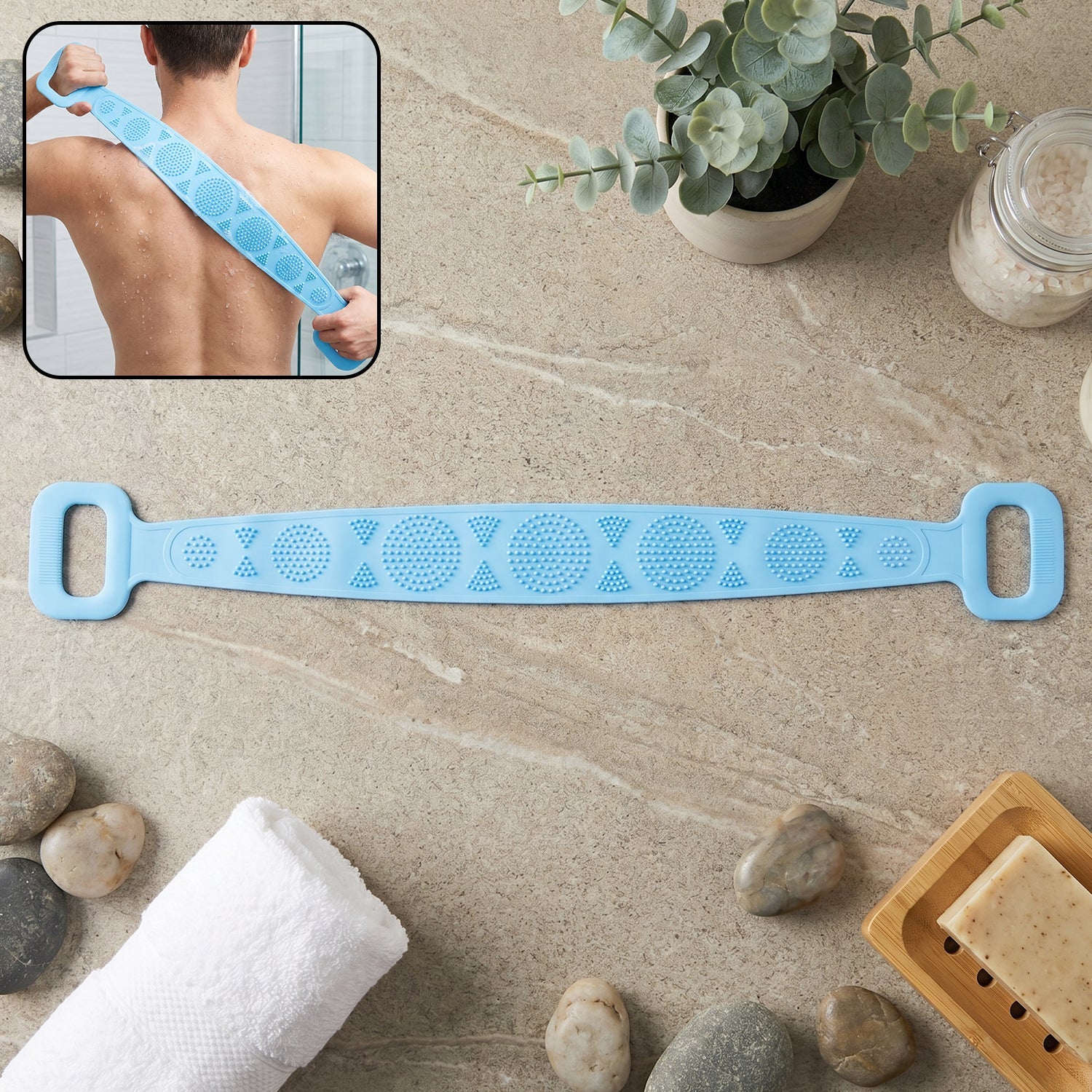 Silicone Back Scrubber Belt Effective Dual-Handle Exfoliation