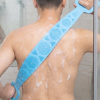 Silicone Back Scrubber Belt Effective Dual-Handle Exfoliation - Side View