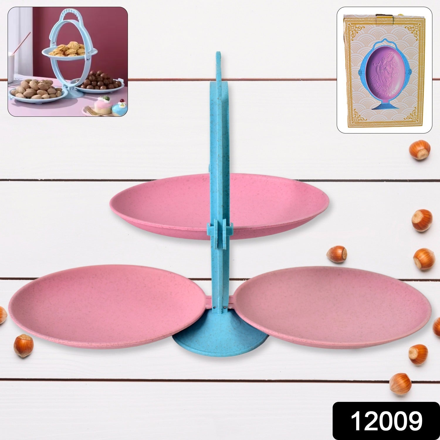 Foldable Fruit Plate Space-Saving Multi-Use Kitchen Organizer - Side View